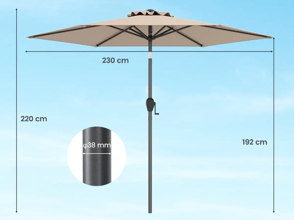 Umbrela de soare Costway NP12189TN (Tan) - 3