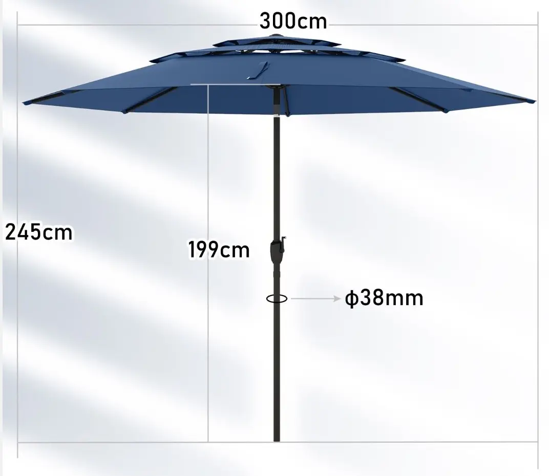 Зонт от солнца Costway NP12191NY (Navy) - 4