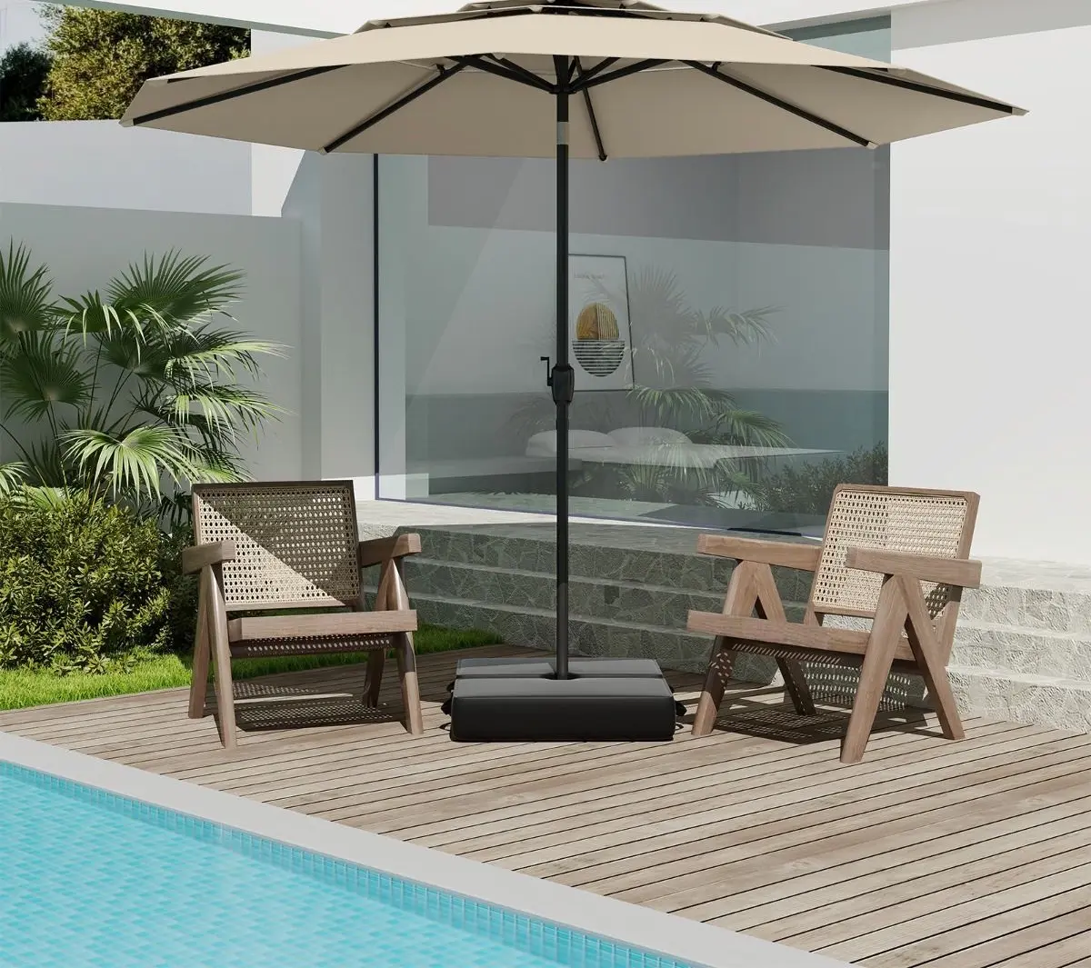 Umbrela de soare Costway NP12191TN (Tan) - 3