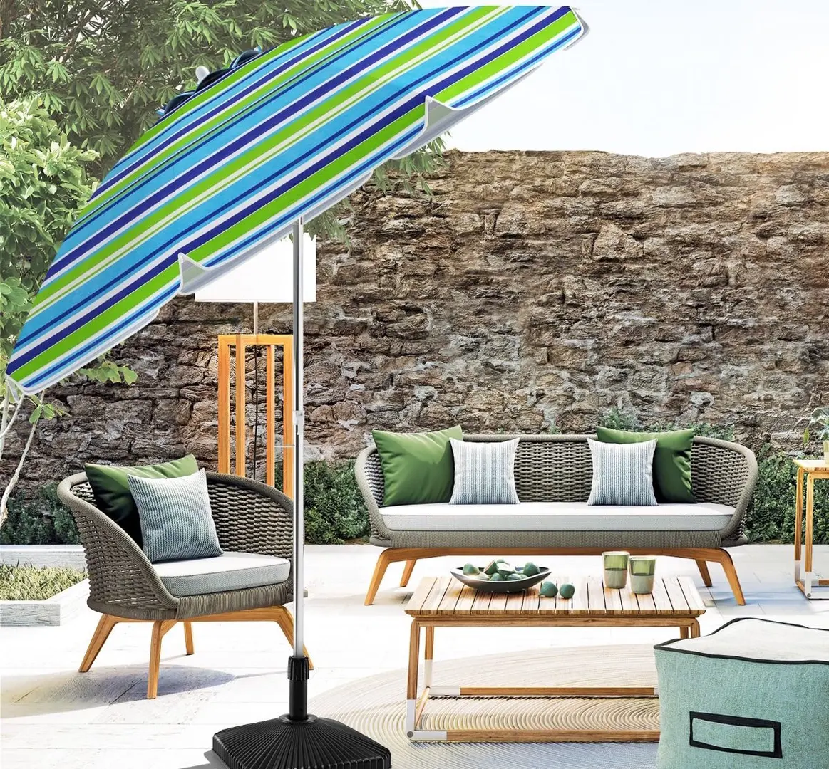 Umbrela de soare Costway NP12248GN (Green/Blue)