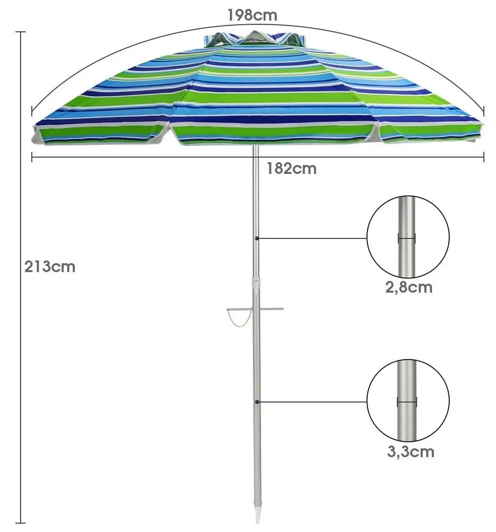Umbrela de soare Costway NP12248GN (Green/Blue)