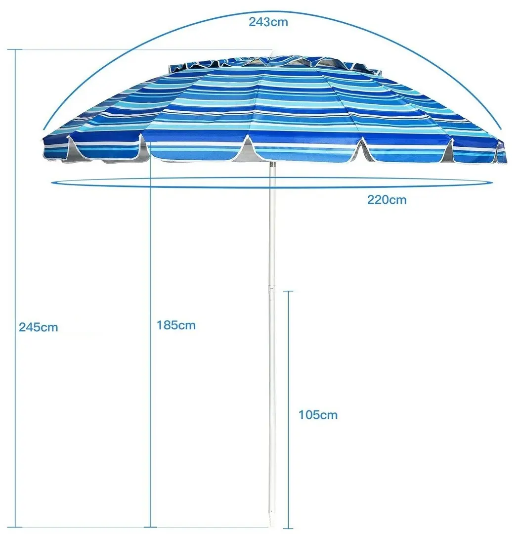 Зонт от солнца Costway OP70716NY (Blue) - 7