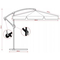 Зонт от солнца GardenLine Banana GAO1510 LED (Dark Green/Black) Thumb