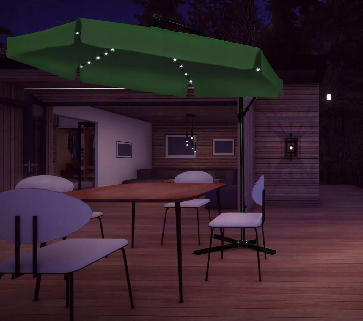 Зонт от солнца GardenLine Banana GAO1510 LED (Dark Green/Black)