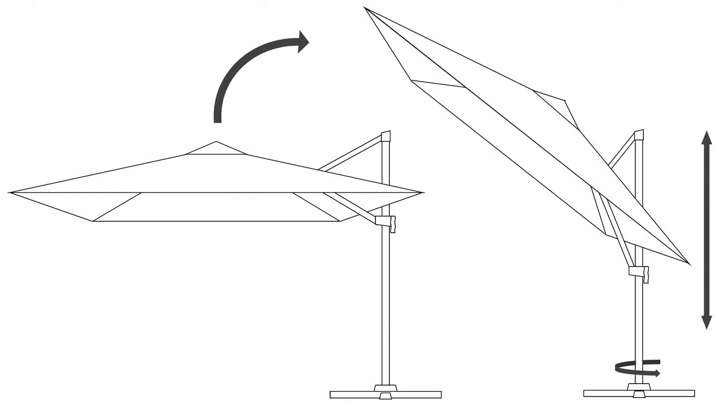 Umbrela de soare GardenLine Roma GAO1565 LED (Beige/Black) - 2