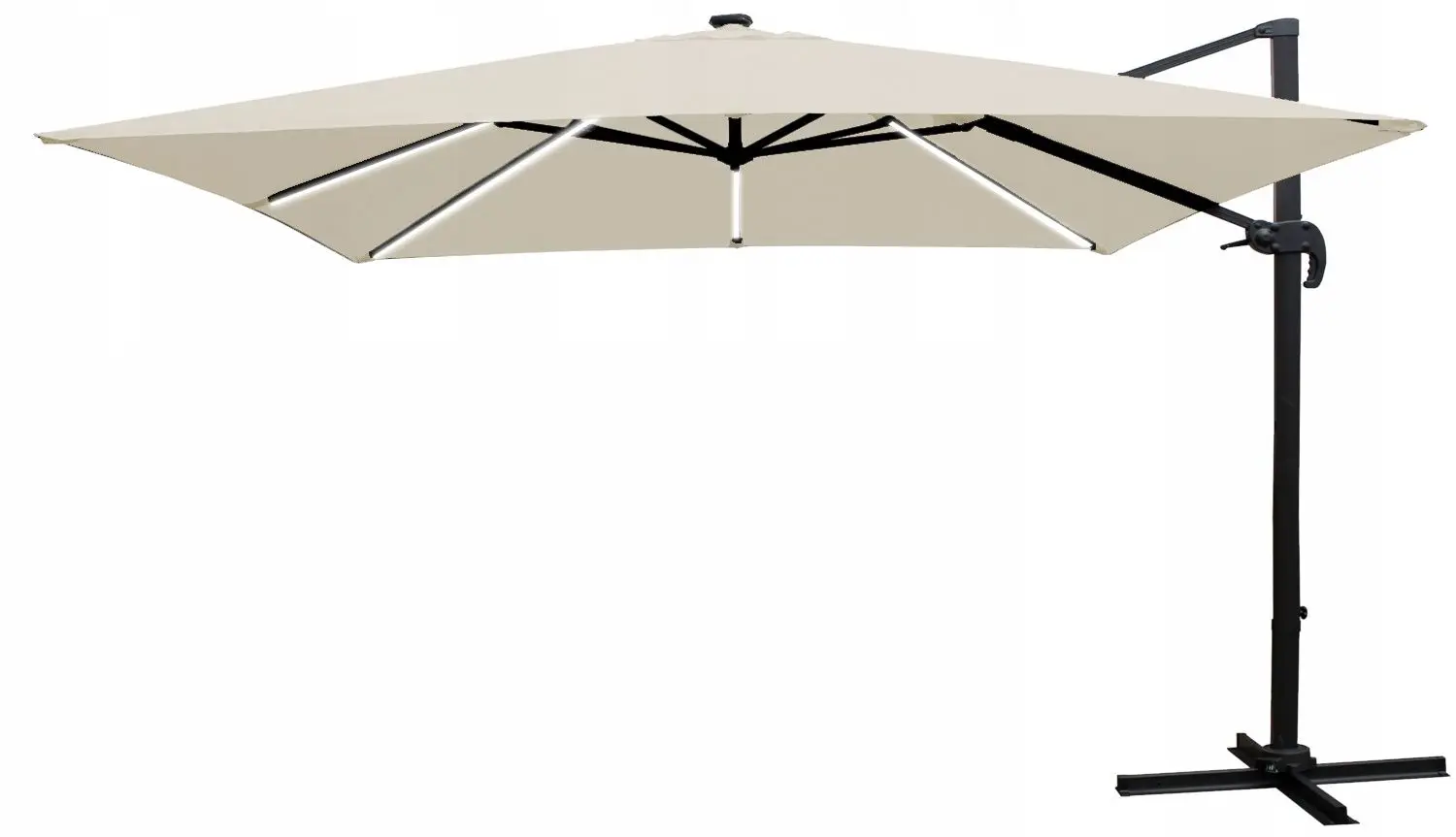 Umbrela de soare GardenLine Roma GAO1565 LED (Beige/Black)