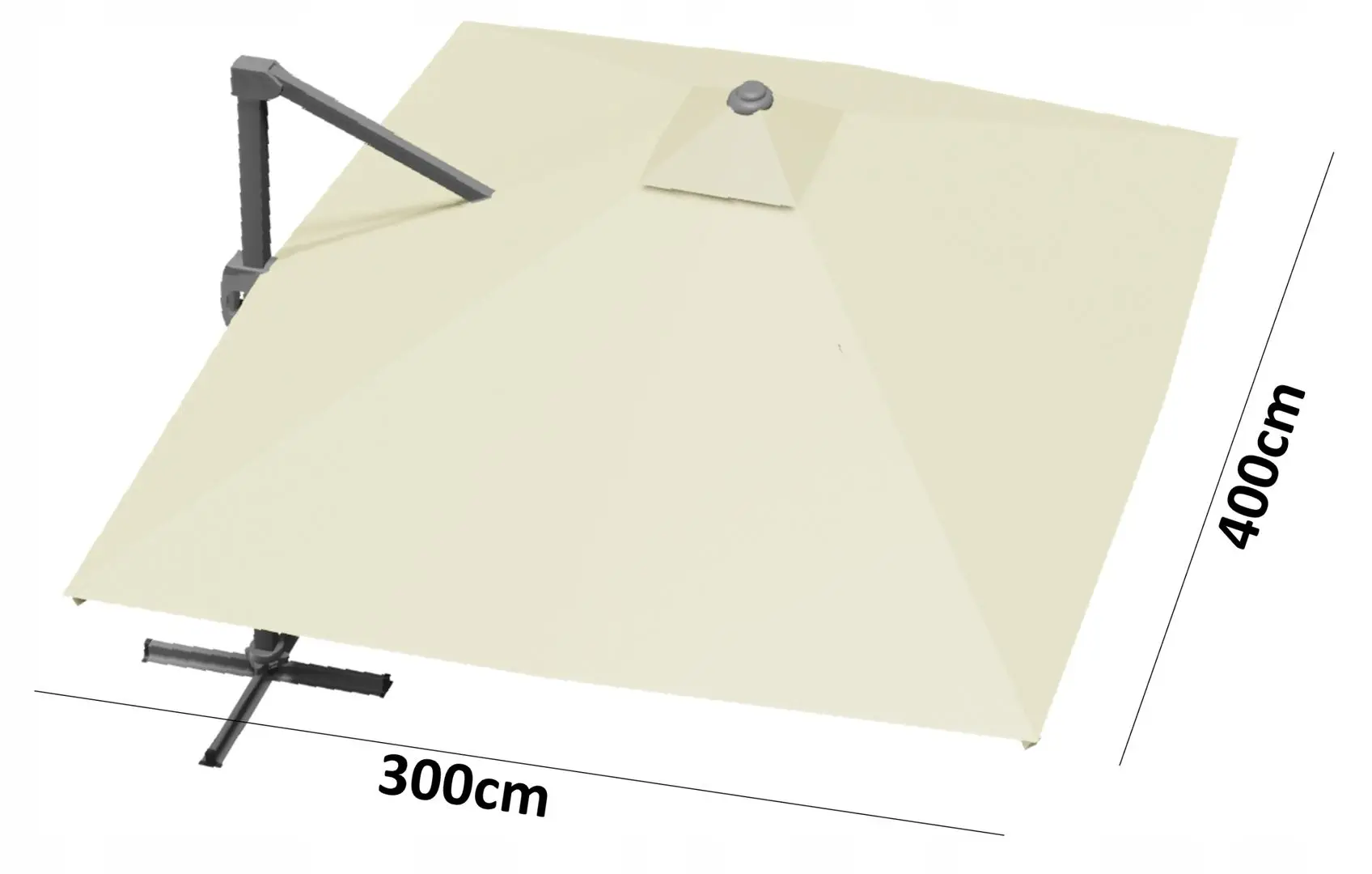 Зонт от солнца GardenLine Roma GAO1589 LED (Beige/Black) - 2