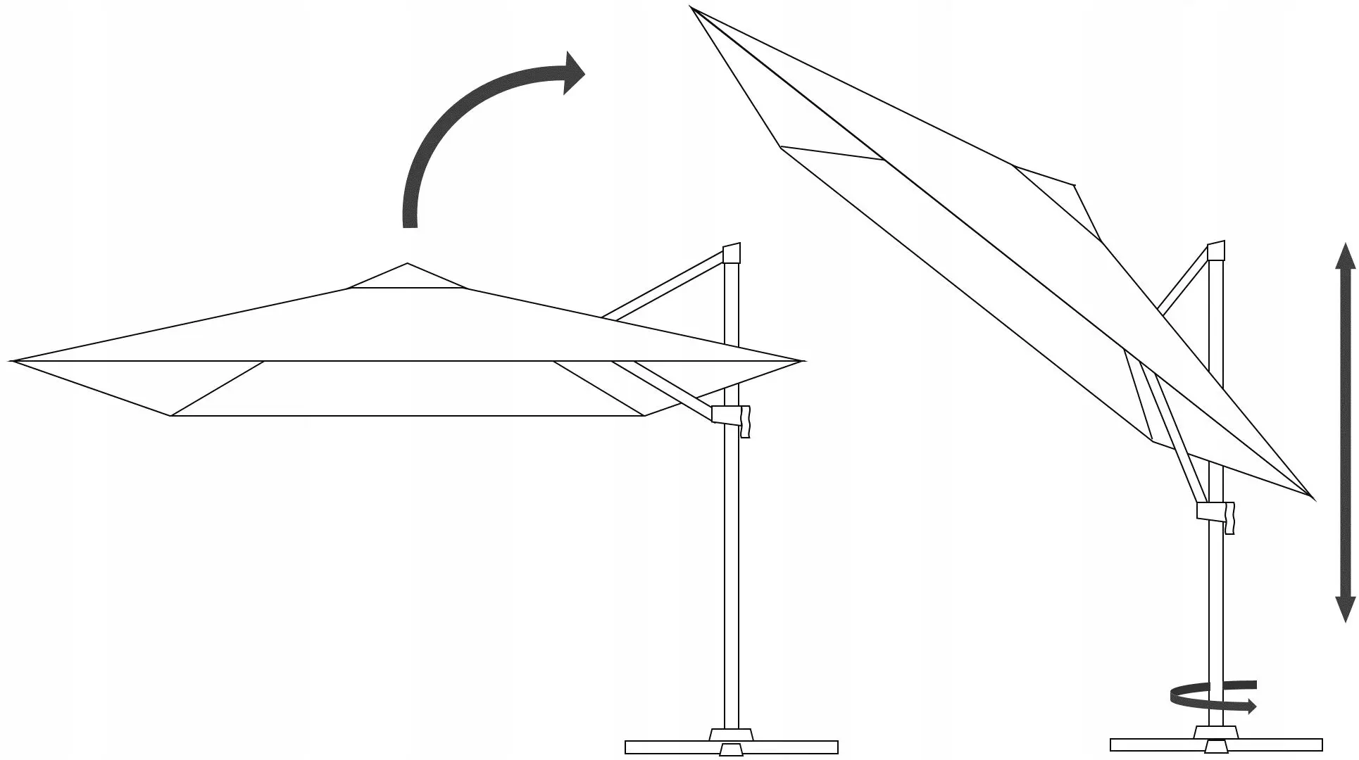 Зонт от солнца GardenLine Roma GAO5392 (Grey/Black) - 4