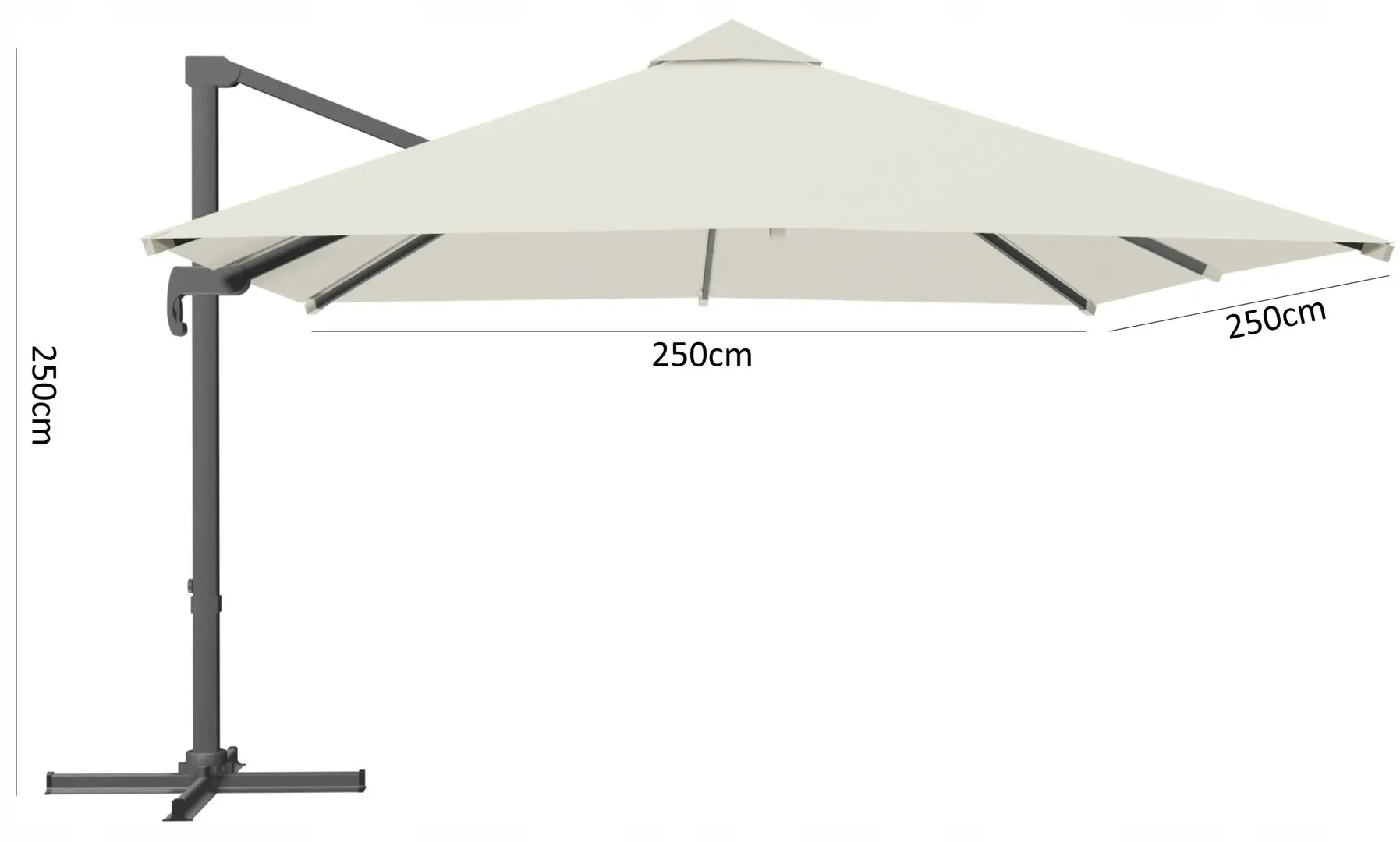 Umbrela de soare GardenLine GAO5385 (Crema)