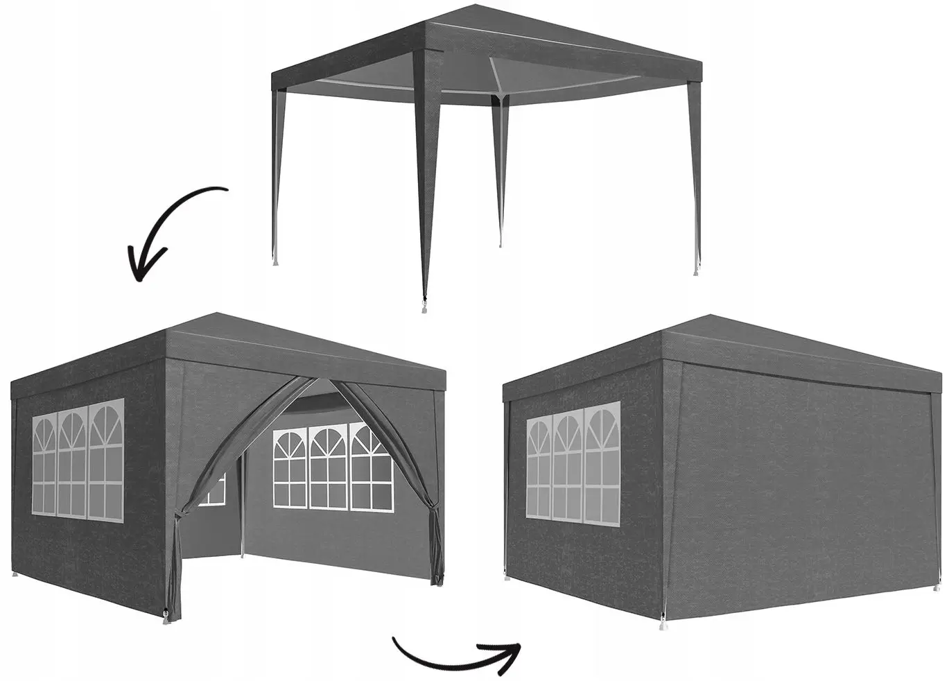 Pavilion de gradina Gotel L33AS 3x3 (Grey) - 4