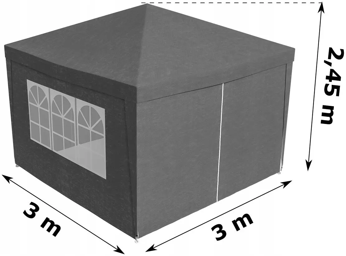 Pavilion de gradina Gotel L33AS 3x3 (Grey) - 6