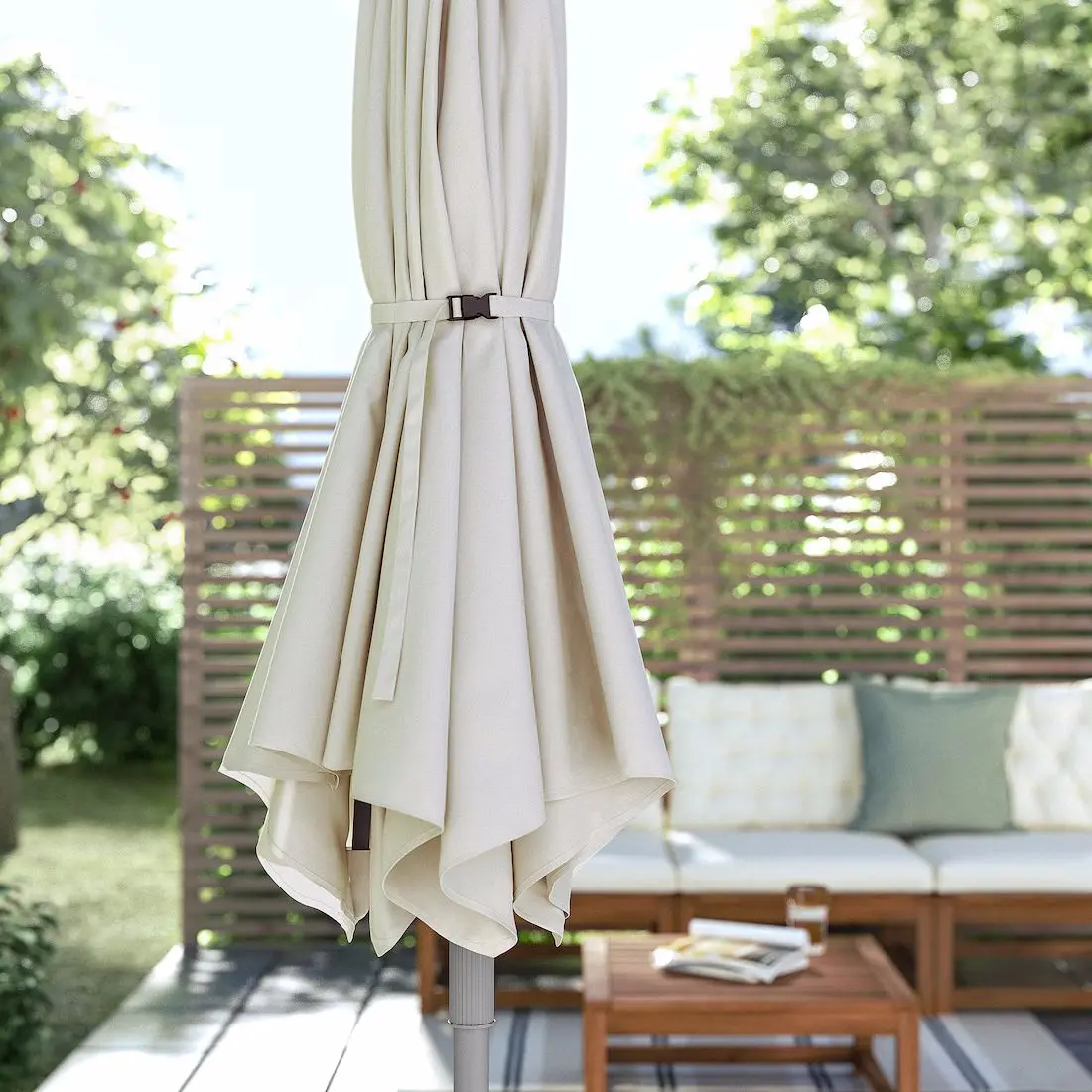 Umbrela de soare Ikea Joggeso 300cm (Gri Deschis/Bej)