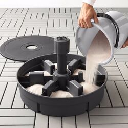 Зонт от солнца Ikea Samso/Gryto 200см с подставкой (Бежевый/Темно-Серый) Thumb