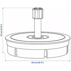 Зонт от солнца Ikea Samso/Gryto 200см с подставкой (Бежевый/Темно-Серый) Thumb
