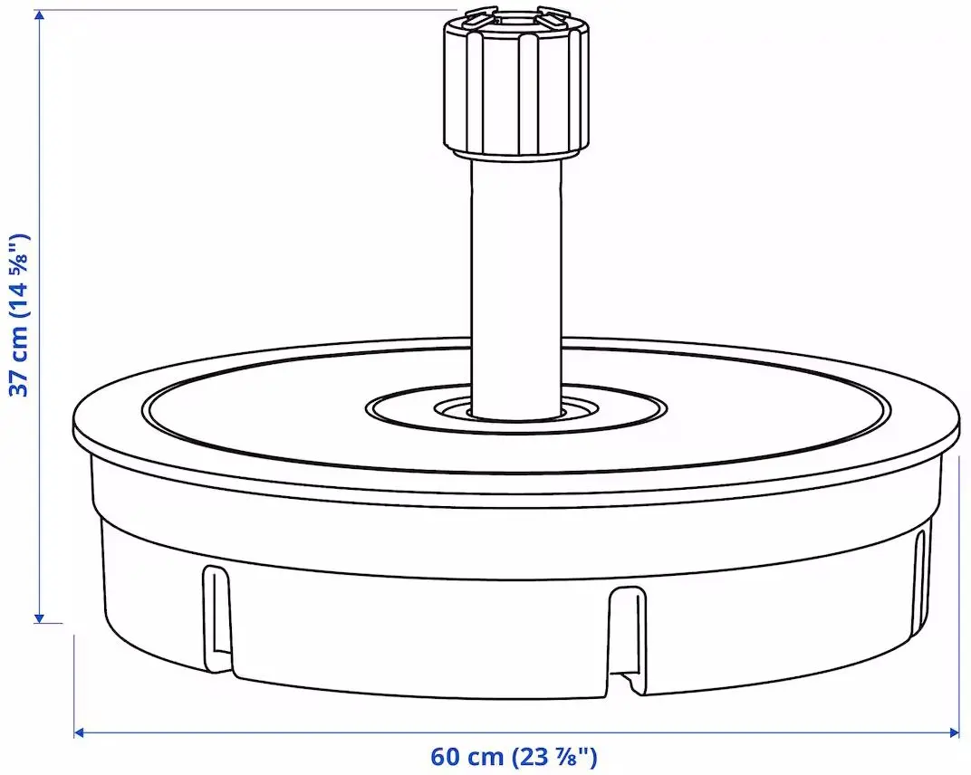Зонт от солнца Ikea Samso/Gryto 200см с подставкой (Бежевый/Темно-Серый) - 7