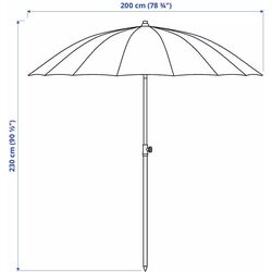 Зонт от солнца Ikea Samso/Gryto 200см с подставкой (Бежевый/Темно-Серый) Thumb