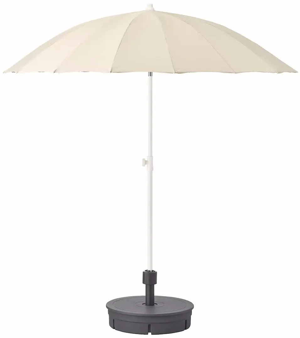 Зонт от солнца Ikea Samso/Gryto 200см с подставкой (Бежевый/Темно-Серый)