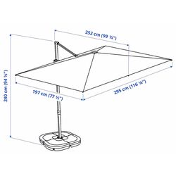 Umbrela de soare Ikea Svalon 140cm (Gri Deschis-Bej) Thumb