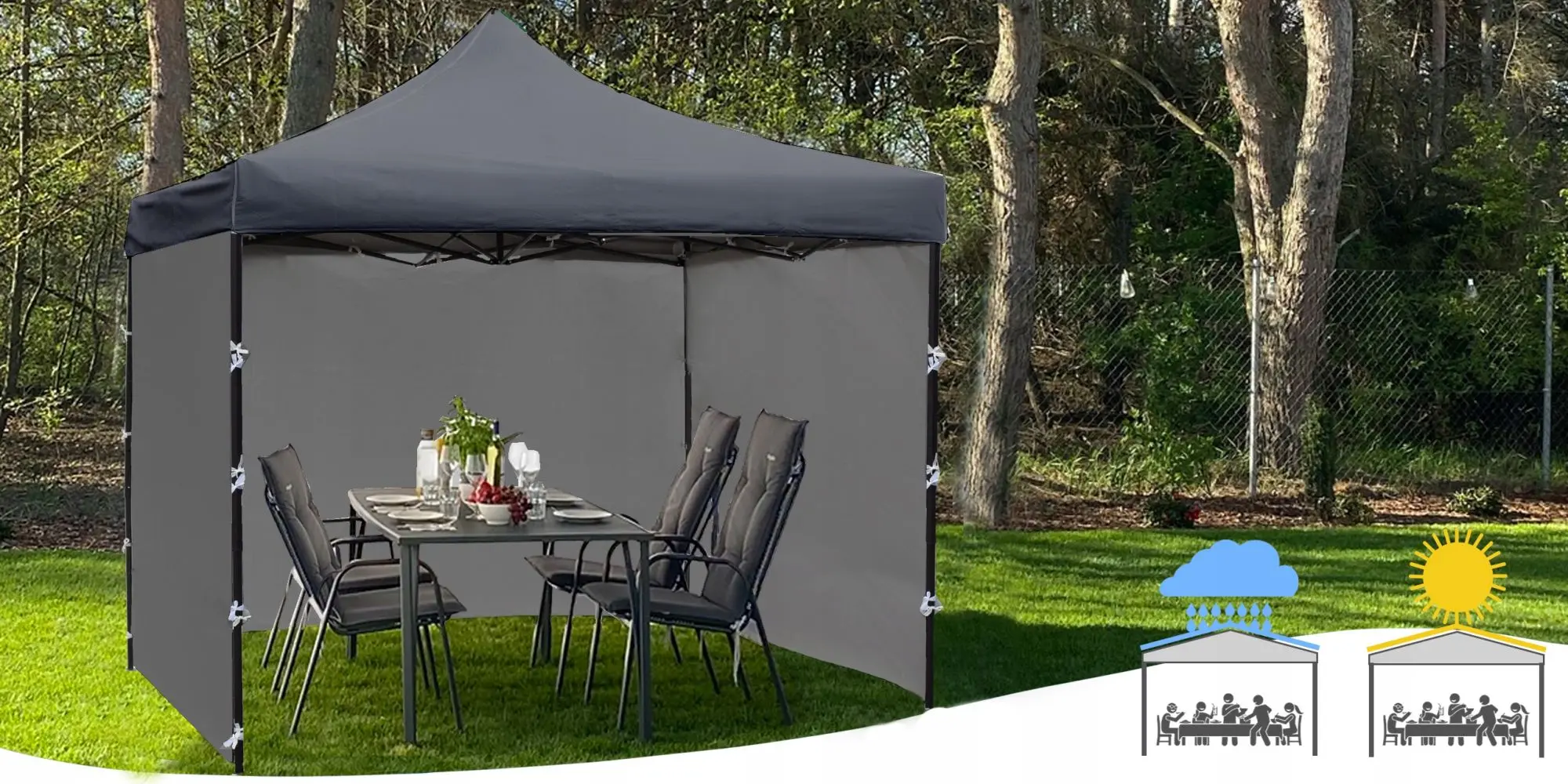 Садовый павильон Maltec 109050 3x3 (Grey)