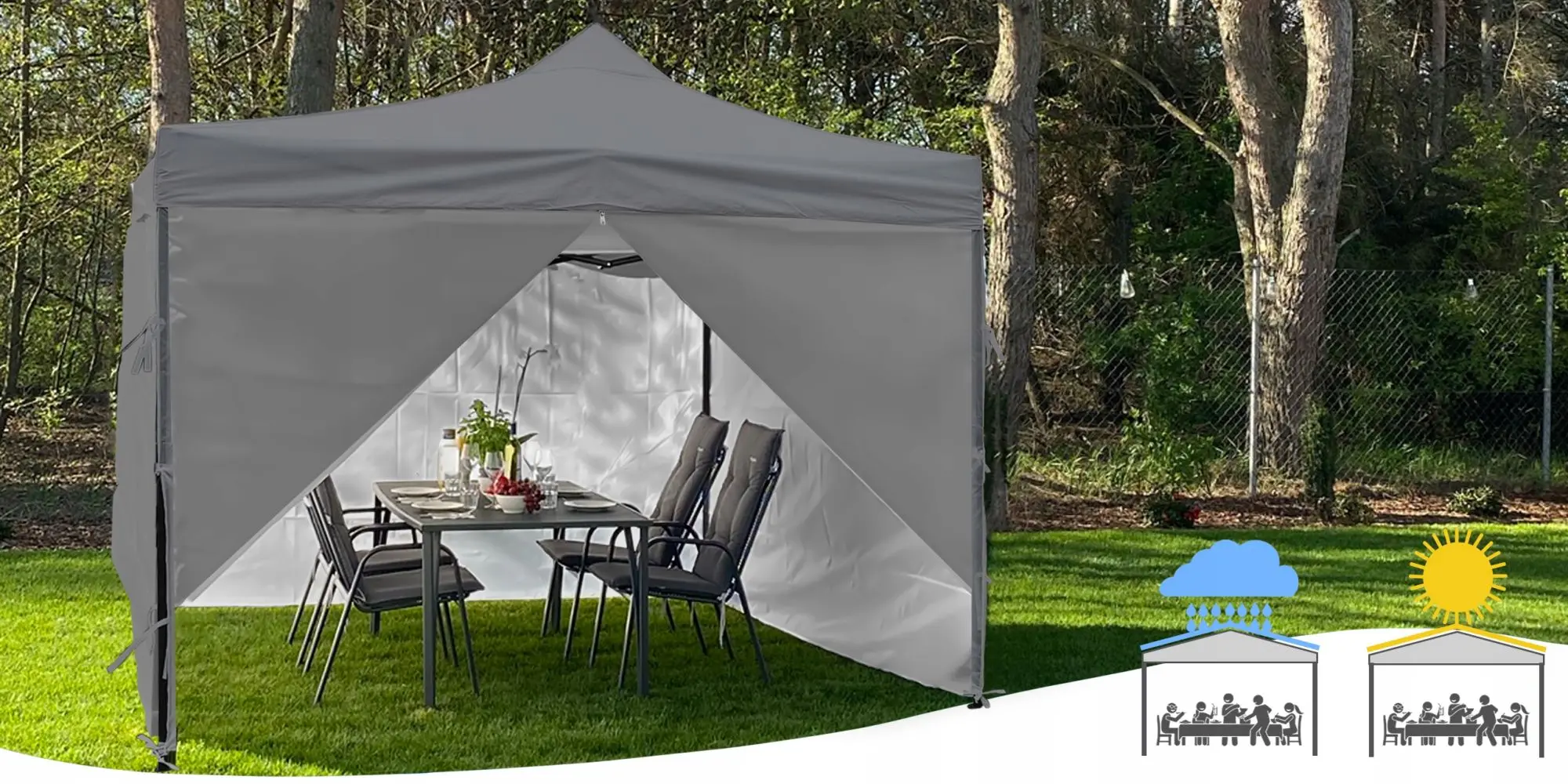 Садовый павильон Maltec 3x3 4 109851 (Grey)