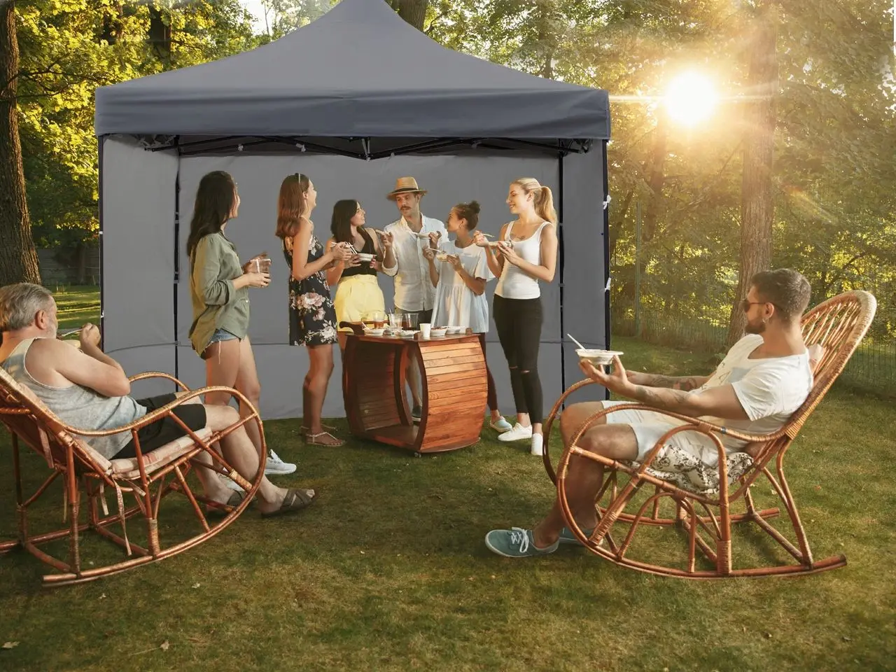 Pavilion de gradina Maltec Sunwaal 111247 3x3 (Grey)