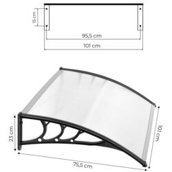 Маркиза Modern Home AW-017A 100X80 (Transparent/Black) Thumb