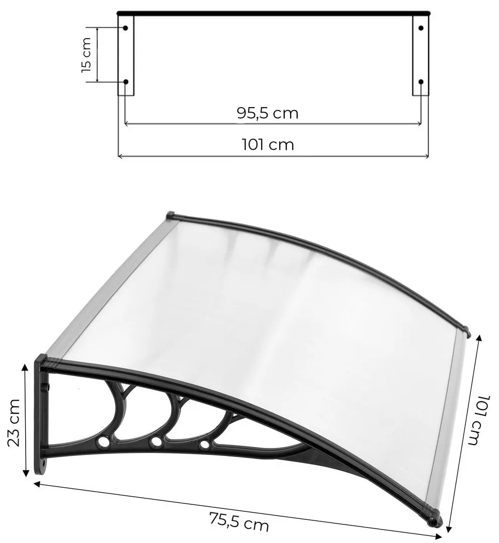 Маркиза Modern Home AW-017A 100X80 (Transparent/Black) - 6