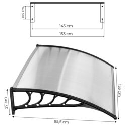 Маркиза Modern Home AW-017C 150x100 (Transparent/Black) Thumb