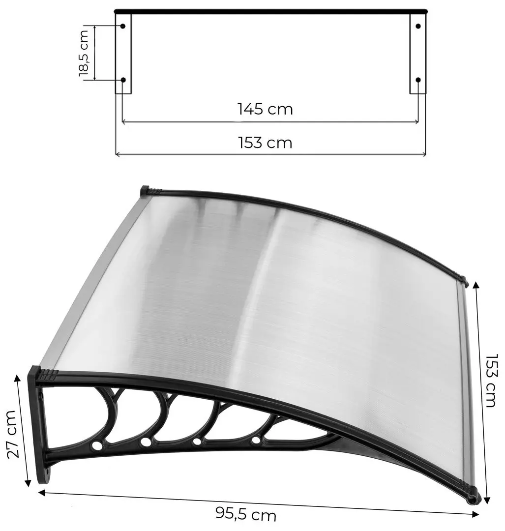 Маркиза Modern Home AW-017C 150x100 (Transparent/Black)