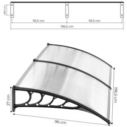 Маркиза Modern Home AW-017D 200X100 (Transparent/Black) Thumb