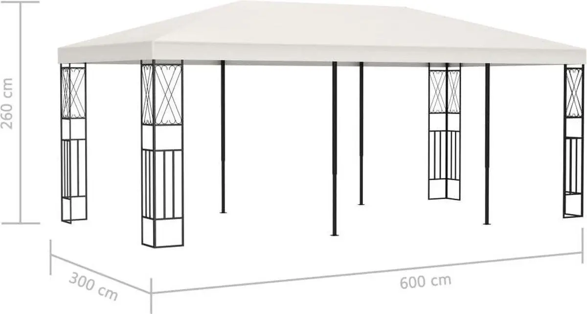 Pavilion de gradina VidaXL 48009 3x6 (Cream) - 6