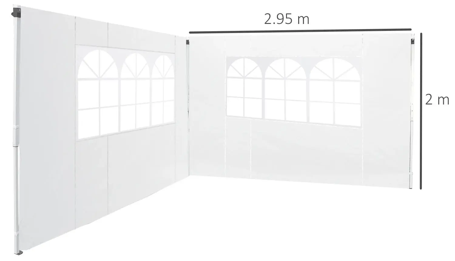 Perete lateral pentru pavilion de gradina Outsunny 01-0264 (White)