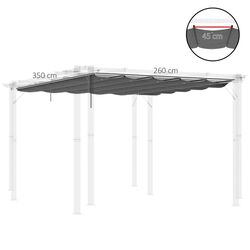 Acoperis retractabil pentru pergola Outsunny 84C-372V01CG (Dark Grey) Thumb