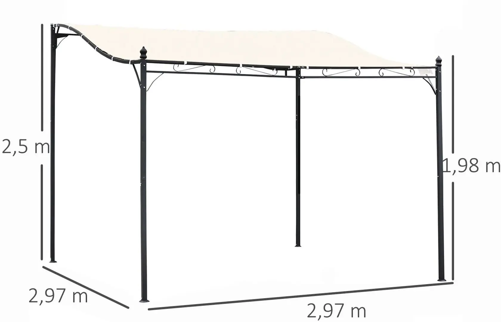 Pergola Outsunny 84C-038 297x297 (Cream)