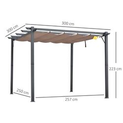 Pergola Outsunny 84C-054BK (Grey/Brown) Thumb