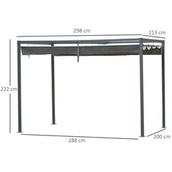 Pergola Outsunny 84C-175 298x213x222 (Black/Grey) Thumb