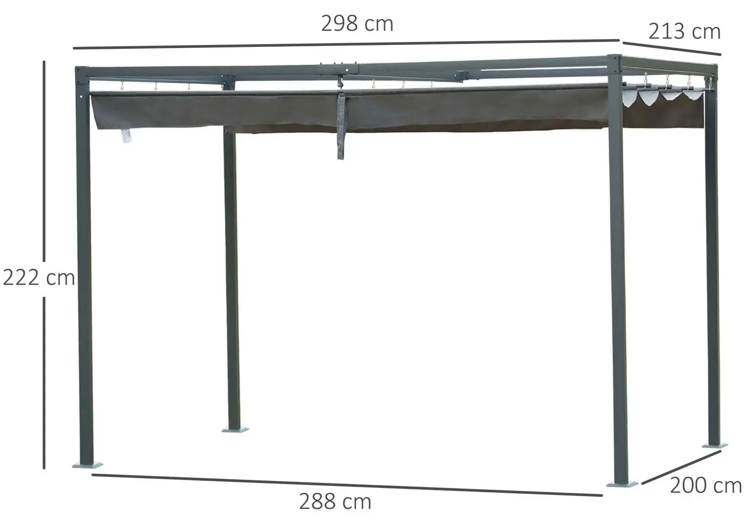 Pergola Outsunny 84C-175 298x213x222 (Black/Grey)