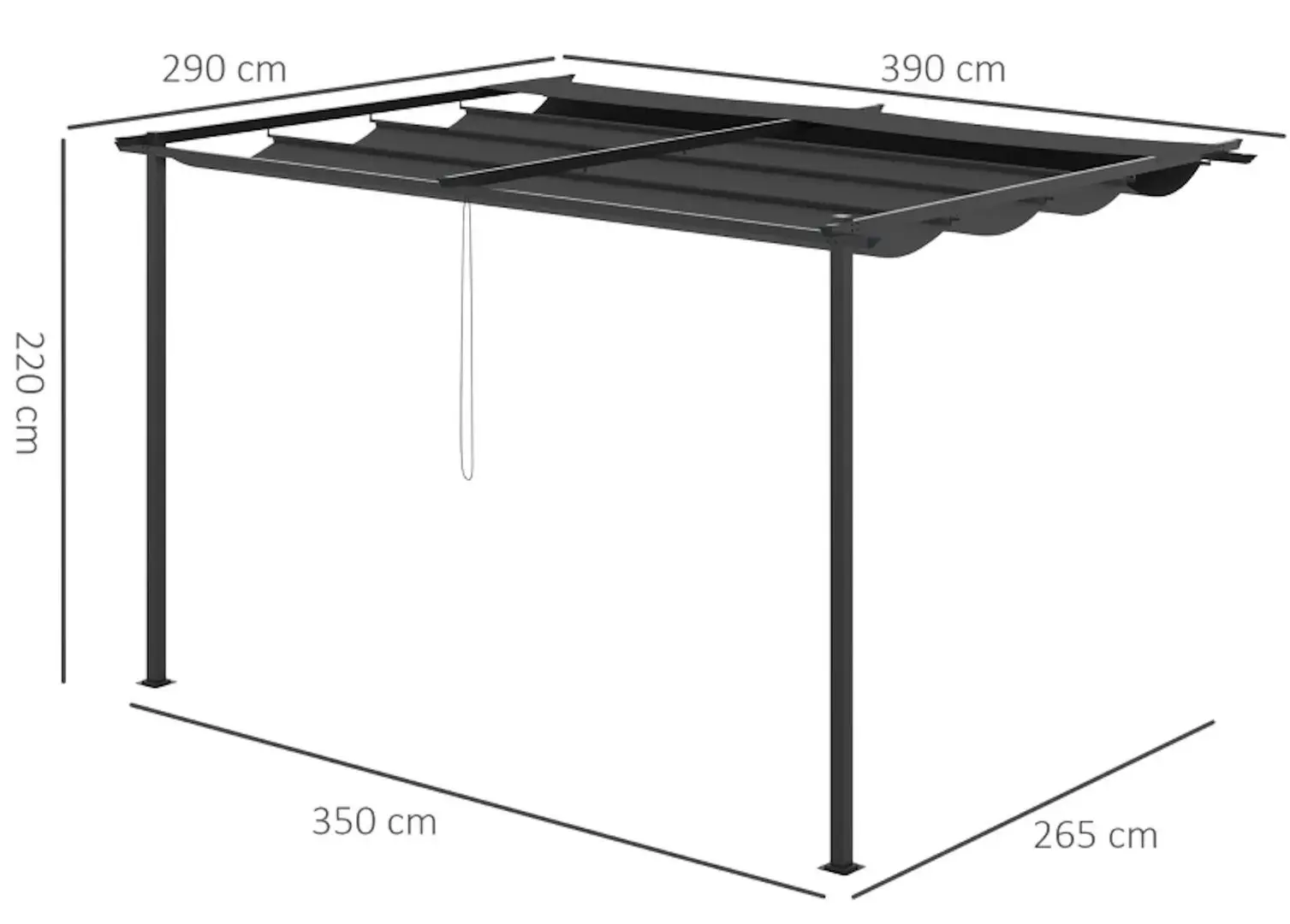 Пергола Outsunny 84C-396V00CG 390x290x220 (Grey)