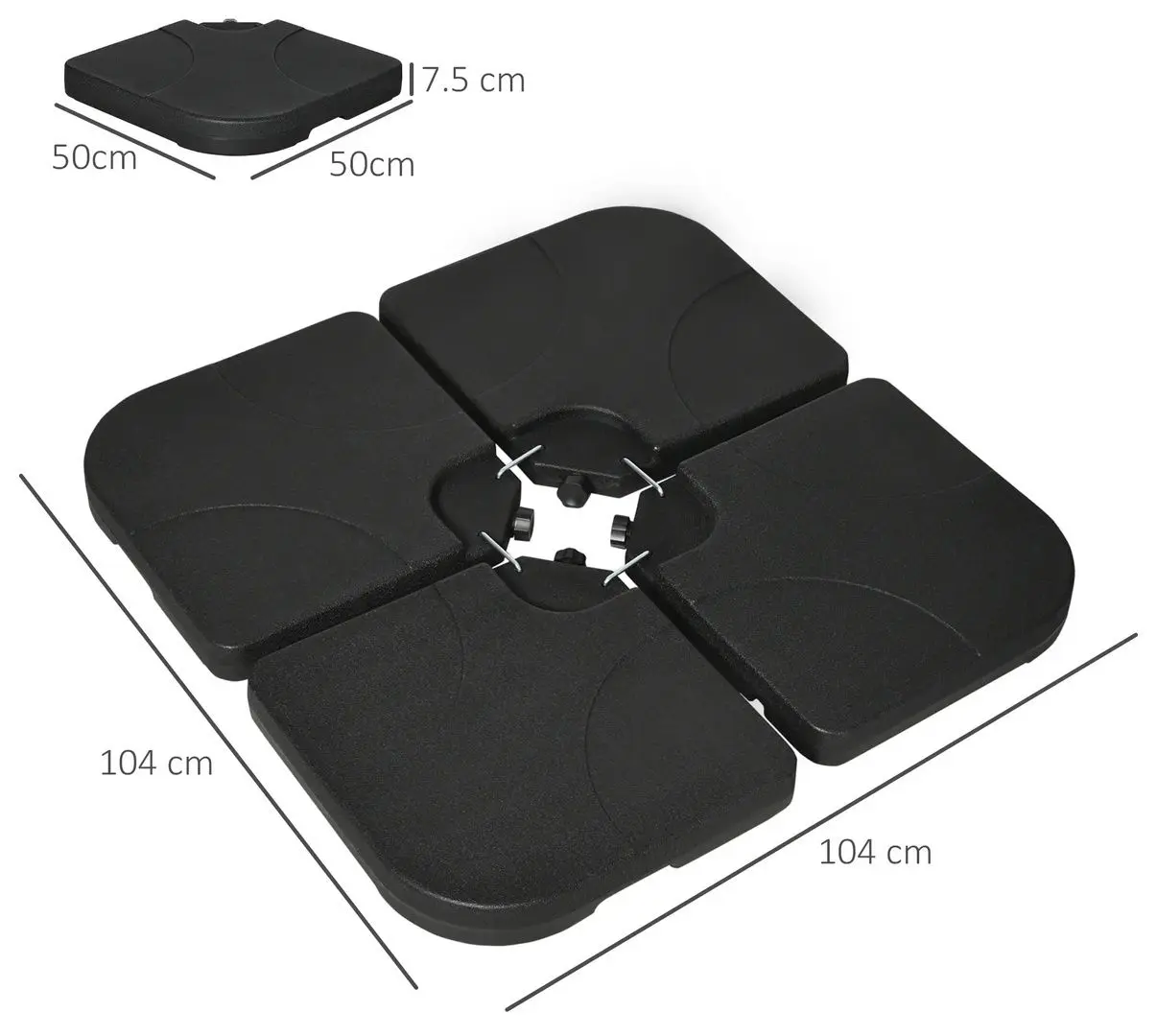 Подставка для зонта Outsunny 84D-205V00BK (Black) - 5