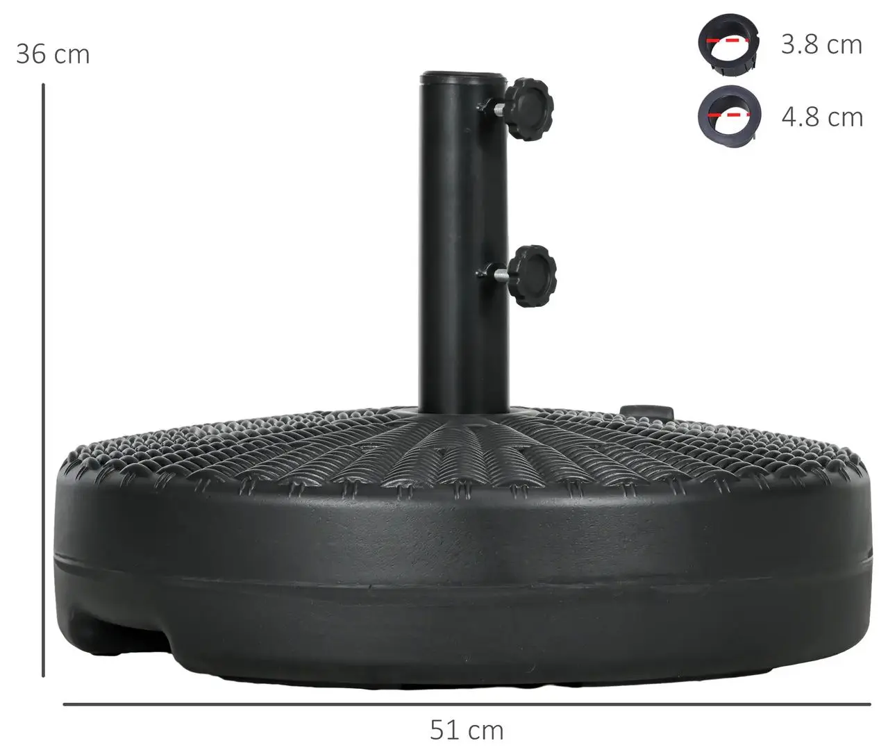 Suport pentru umbrela Outsunny 84D-275V00BK (Black) - 6