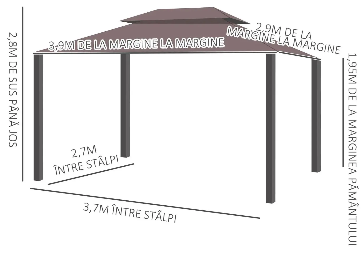 Садовый павильон Outsunny 01-0879 3x4 (Brown)