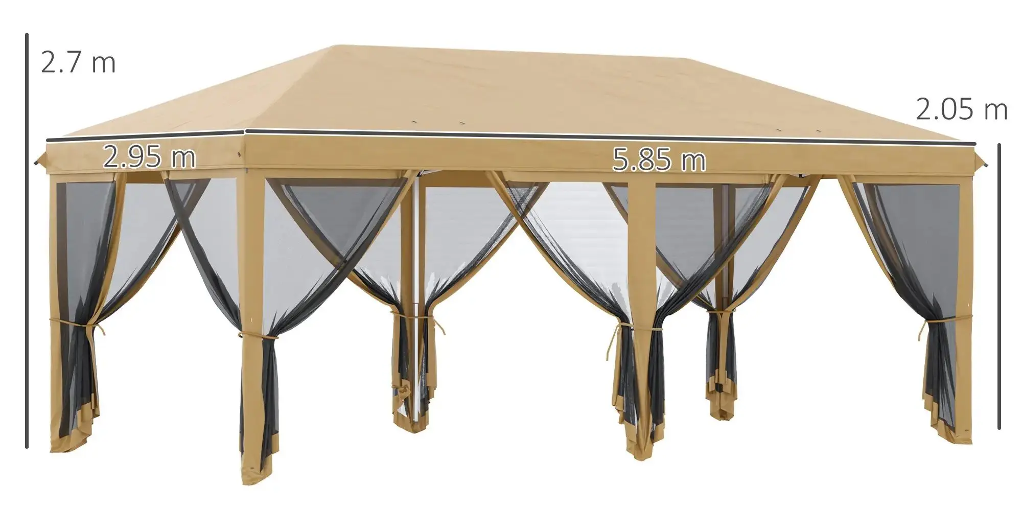 Pavilion de gradina Outsunny 840-012V03BG (Beige)