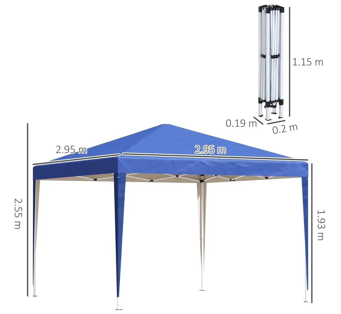 Pavilion de gradina Outsunny 840-158BU 3x3 (Blue)