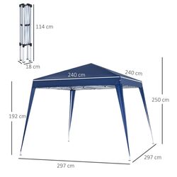 Pavilion de gradina Outsunny 840-159BU 2.4x2.4 (Blue) Thumb