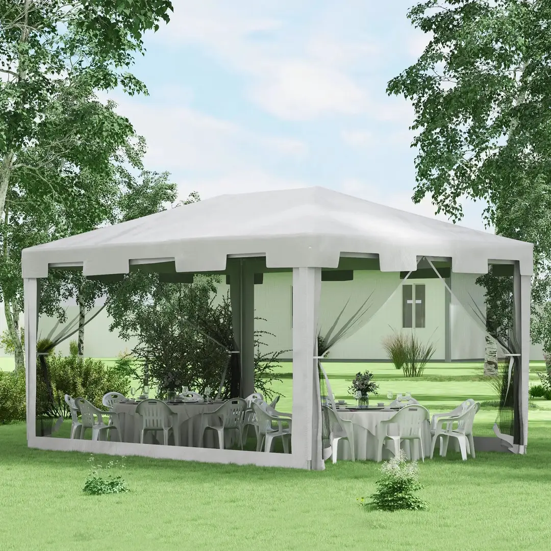 Pavilion de gradina Outsunny 84C-022V03WT 4x3 (White/Black) - 4