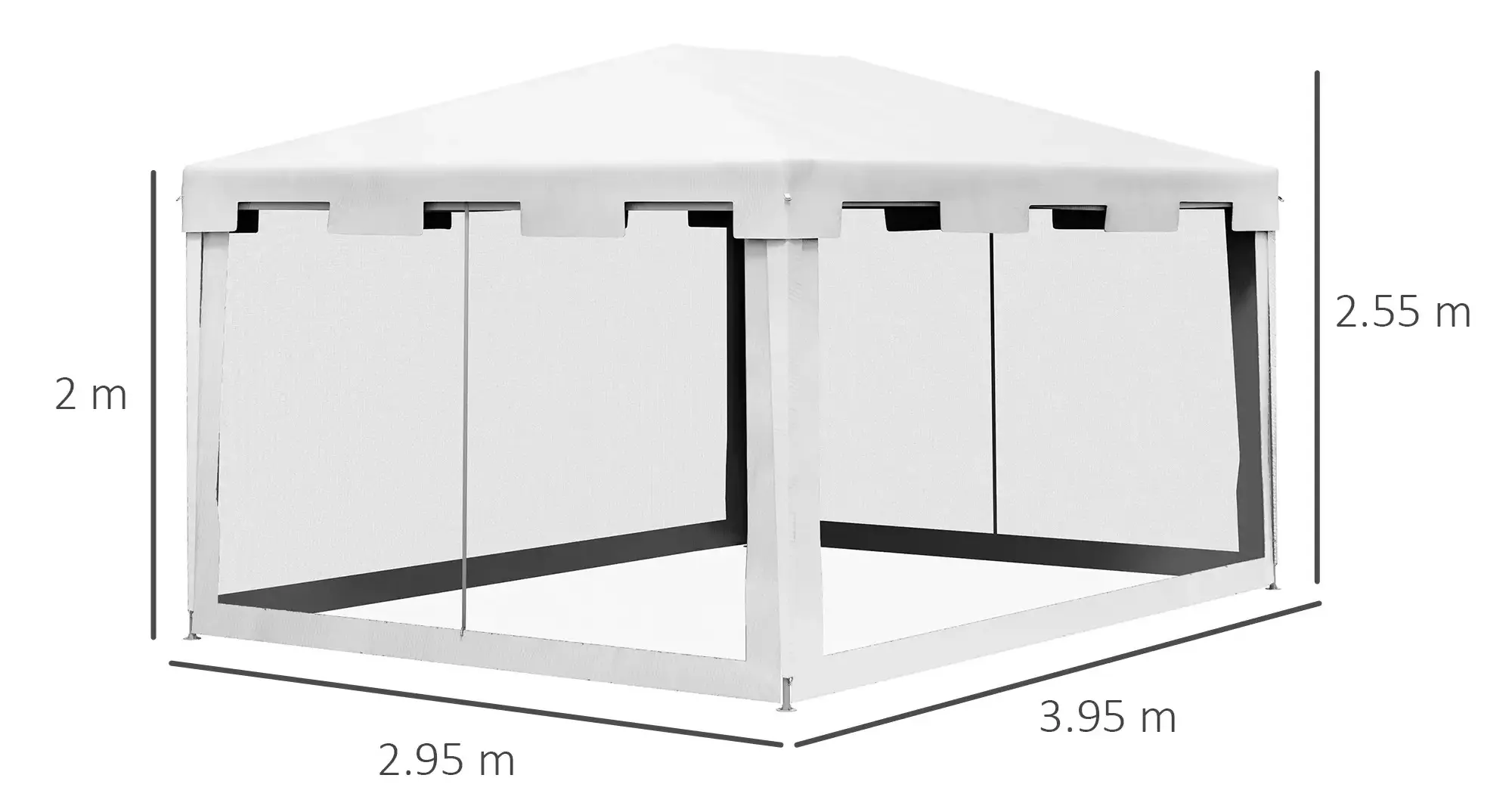 Pavilion de gradina Outsunny 84C-022V03WT 4x3 (White/Black) - 6