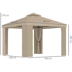 Садовый павильон Outsunny 84C-185 3x3 (Khaki) Thumb