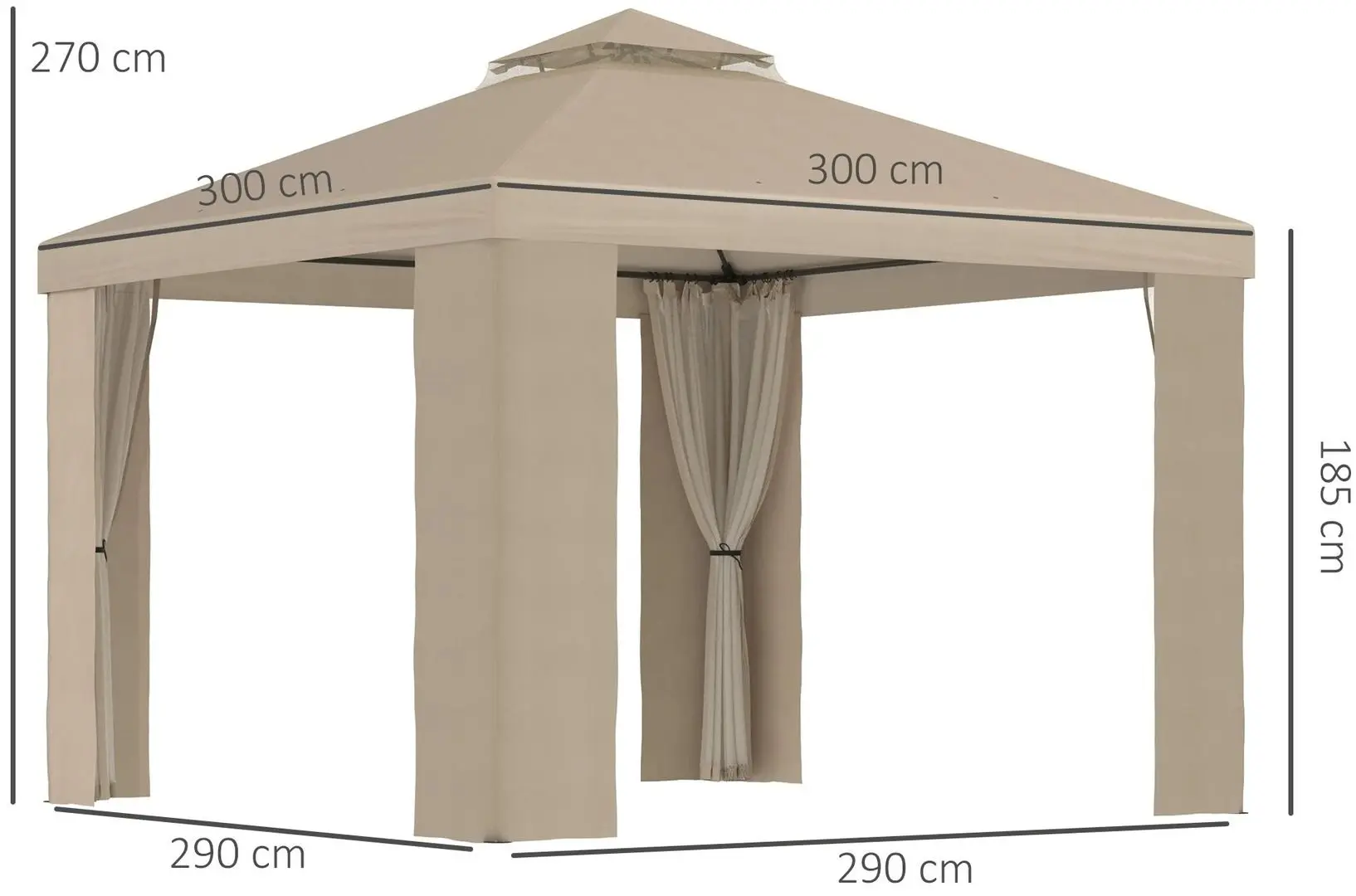 Садовый павильон Outsunny 84C-185 3x3 (Khaki)