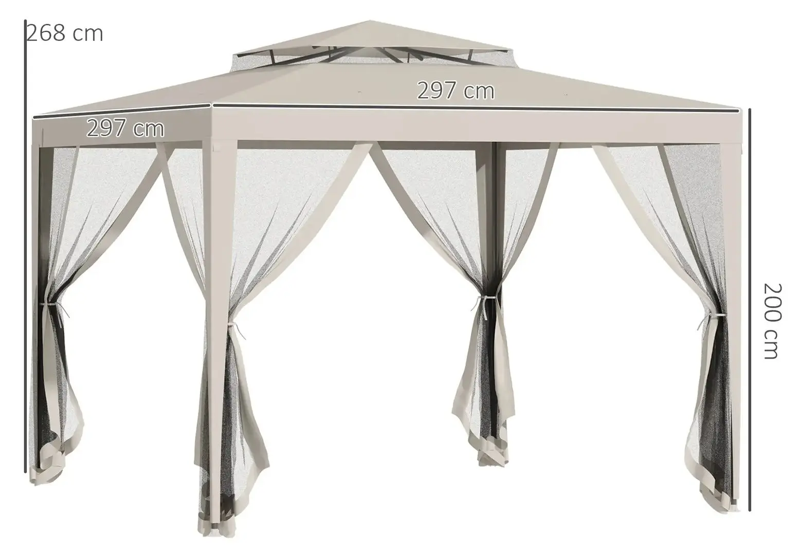 Pavilion de gradina Outsunny 84C-195V01BG 3x3 (Beige)