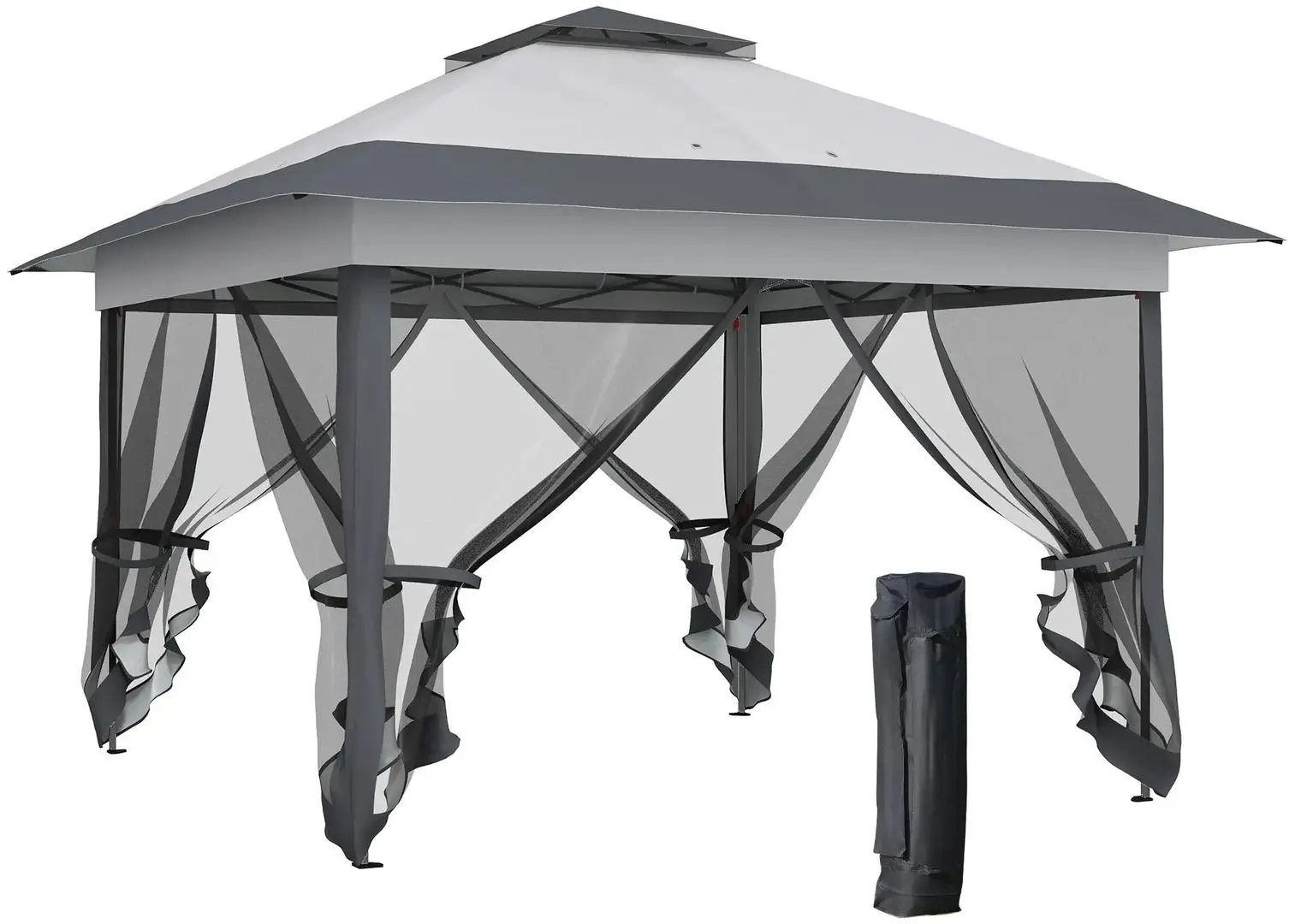 Pavilion de gradina Outsunny 84C-252V01CG 3.6x3.6 (Grey)
